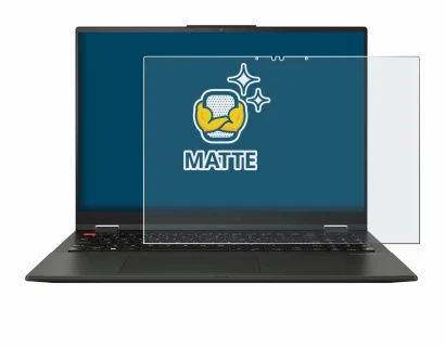 Abbildung des Geräts ASUS Vivobook S 16 Flip OLED TP3604 mit einer Vielzahl des Displayschutzes.