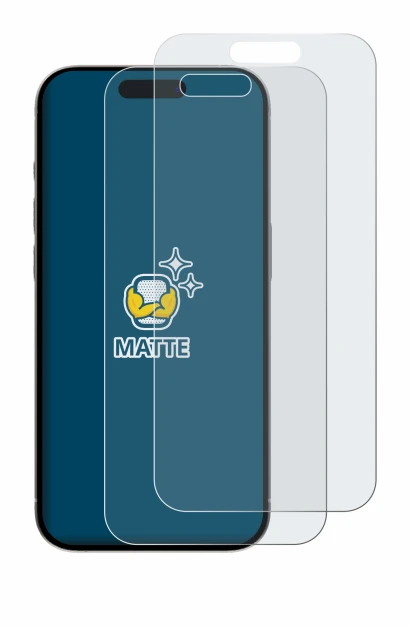 Abbildung des Geräts Apple iPhone 15 Pro mit einer Vielzahl des Displayschutzes.