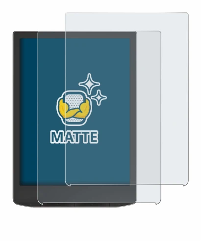 Abbildung des Geräts PocketBook InkPad 4 mit einer Vielzahl des Displayschutzes.