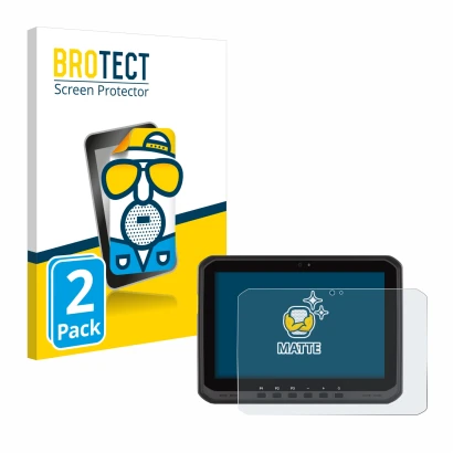 Vorderseite einer Produktverpackung mit dem Markenlogo BROTECT. Daneben ist das Gerät Zebra ET60 mit dem zugehörigen Displaysc