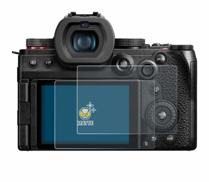 Abbildung des Geräts Panasonic Lumix DC-G9 II mit einer Vielzahl des Displayschutzes.