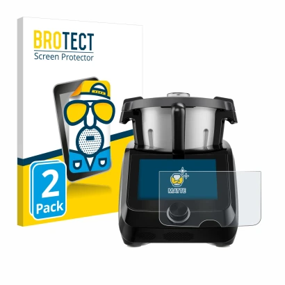 Vorderseite einer Produktverpackung mit dem Markenlogo BROTECT. Daneben ist das Gerät SilverCrest Monsieur Cuisine Smart BLACK