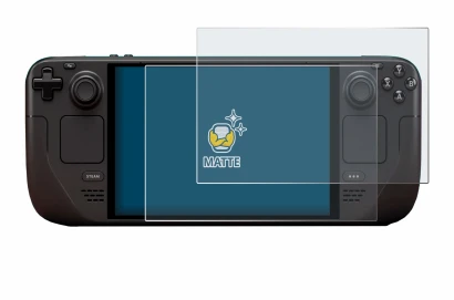 Abbildung des Geräts Valve Steam Deck OLED mit einer Vielzahl des Displayschutzes.