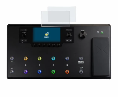 Abbildung des Geräts Line 6 Helix LT mit einer Vielzahl des Displayschutzes.