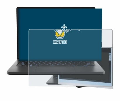 Abbildung des Geräts ASUS ROG Zephyrus G14 2024 GA403 mit einer Vielzahl des Displayschutzes.