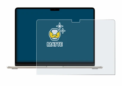 Abbildung des Geräts Apple MacBook Air 15" M3 2024 mit einer Vielzahl des Displayschutzes.