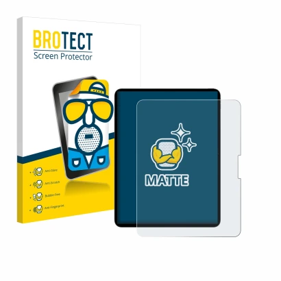 Vorderseite einer Produktverpackung mit dem Markenlogo BROTECT. Daneben ist das Gerät Apple iPad Pro 13" WiFi 2024 mit dem zug