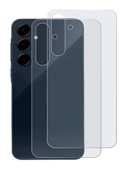 Abbildung des Geräts Samsung Galaxy A35 5G (Rückseite) mit einer Vielzahl des Displayschutzes.