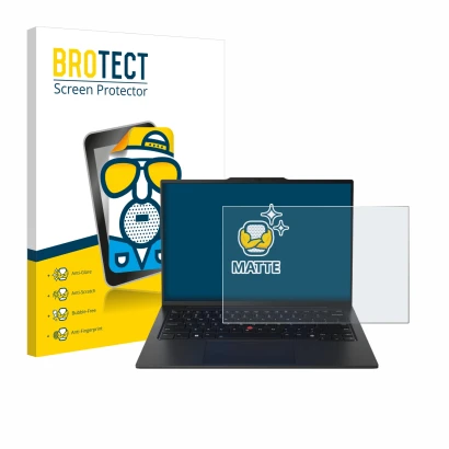 Vorderseite einer Produktverpackung mit dem Markenlogo BROTECT. Daneben ist das Gerät Lenovo ThinkPad X1 Carbon Gen 12 14