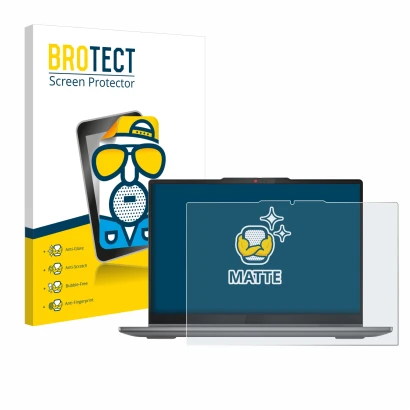 Vorderseite einer Produktverpackung mit dem Markenlogo BROTECT. Daneben ist das Gerät Lenovo IdeaPad 5 2-in-1 14AHP9 mit dem z