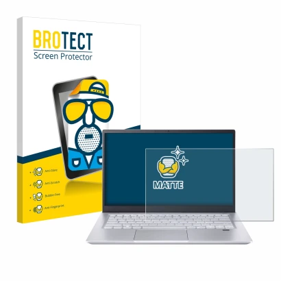 Vorderseite einer Produktverpackung mit dem Markenlogo BROTECT. Daneben ist das Gerät Acer Swift X 14 SFX14-72G Non-Touch mit 