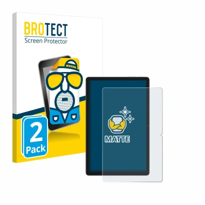 Vorderseite einer Produktverpackung mit dem Markenlogo BROTECT. Daneben ist das Gerät Blackview Tab 80 mit dem zugehörigen Dis