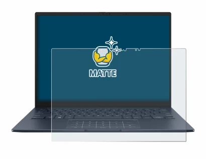 Abbildung des Geräts ASUS ZenBook 14 OLED UX3405 Touch mit einer Vielzahl des Displayschutzes.