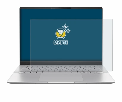 Abbildung des Geräts ASUS Vivobook S 14 OLED M5406 mit einer Vielzahl des Displayschutzes.