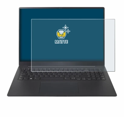 Abbildung des Geräts LG gram Pro 16 2024 mit einer Vielzahl des Displayschutzes.