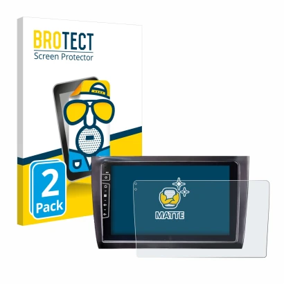 Vorderseite einer Produktverpackung mit dem Markenlogo BROTECT. Daneben ist das Gerät Dynavin D9-DF56 9" mit dem zugehörigen D