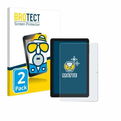 Vorderseite einer Produktverpackung mit dem Markenlogo BROTECT. Daneben ist das Gerät Doogee T10W mit dem zugehörigen Displays