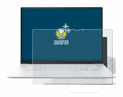 Abbildung des Geräts ASUS ZenBook S 16 mit einer Vielzahl des Displayschutzes.