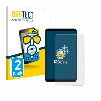 Vorderseite einer Produktverpackung mit dem Markenlogo BROTECT. Daneben ist das Gerät Xiaomi Redmi Pad SE 8.7 mit dem zugehöri