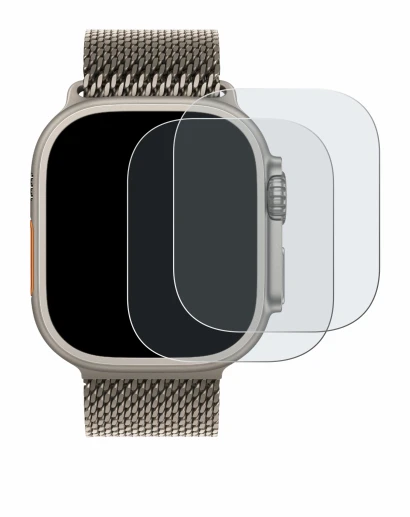 Abbildung des Geräts Apple Watch Ultra 3 mit einer Vielzahl des Displayschutzes.