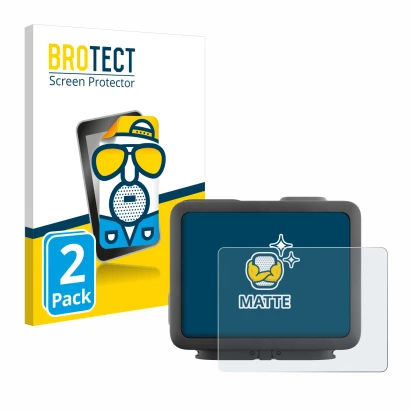 Vorderseite einer Produktverpackung mit dem Markenlogo BROTECT. Daneben ist das Gerät GoPro Hero 4k mit dem zugehörigen Displa