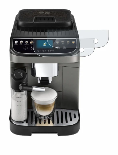 Abbildung des Geräts DeLonghi Magnifica Evo Next mit einer Vielzahl des Displayschutzes.