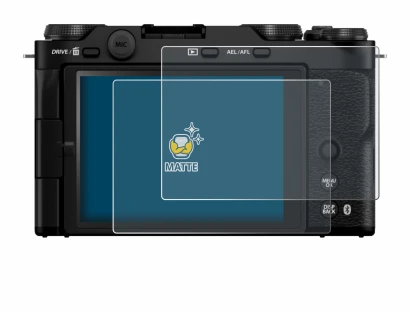 Abbildung des Geräts Fujifilm X-M5 mit einer Vielzahl des Displayschutzes.
