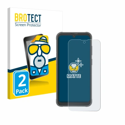 Vorderseite einer Produktverpackung mit dem Markenlogo BROTECT. Daneben ist das Gerät Blackview BV5200 Pro mit dem zugehörigen