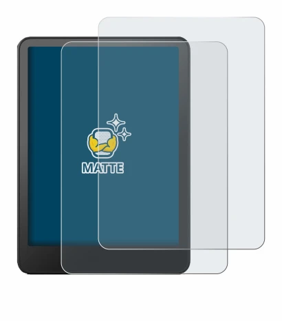 Abbildung des Geräts Amazon Kindle Paperwhite 2024 Signature Edition (12. Gen.) mit einer Vielzahl des Displayschutzes.