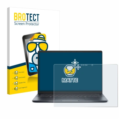 Vorderseite einer Produktverpackung mit dem Markenlogo BROTECT. Daneben ist das Gerät Dell Pro 14 Premium PA14250 Touch mit de