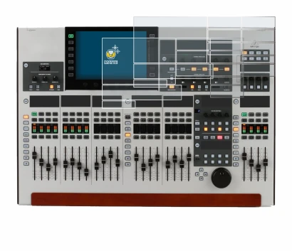 Abbildung des Geräts Behringer Wing (Set bestehend aus 11 Folien) mit einer Vielzahl des Displayschutzes.