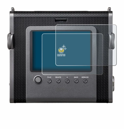 Abbildung des Geräts Fujifilm Instax Wide Evo mit einer Vielzahl des Displayschutzes.