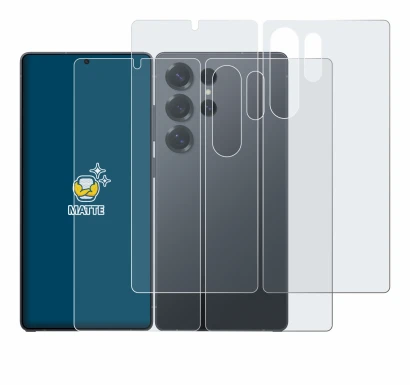 Abbildung des Geräts Samsung Galaxy S25 Ultra Enterprise Edition (Display+Rückseite) mit einer Vielzahl des Displayschutzes.