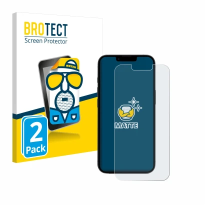 Vorderseite einer Produktverpackung mit dem Markenlogo BROTECT. Daneben ist das Gerät Apple iPhone 16e mit dem zugehörigen Dis