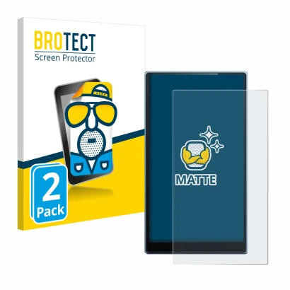 Vorderseite einer Produktverpackung mit dem Markenlogo BROTECT. Daneben ist das Gerät FiiO JM21 mit dem zugehörigen Displaysch