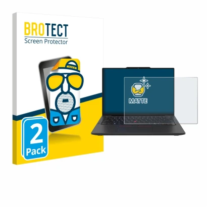 Vorderseite einer Produktverpackung mit dem Markenlogo BROTECT. Daneben ist das Gerät Lenovo ThinkPad X13 Gen 6 mit dem zugehö