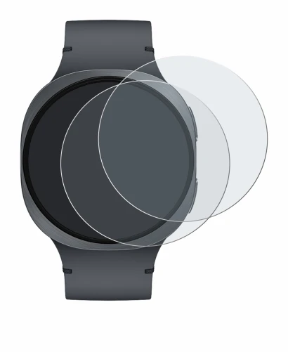 Abbildung des Geräts Samsung Galaxy Watch 8 (44 mm) mit einer Vielzahl des Displayschutzes.