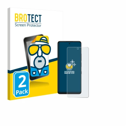 Vorderseite einer Produktverpackung mit dem Markenlogo BROTECT. Daneben ist das Gerät TCL 50 Pro NXTPaper 5G mit dem zugehörig