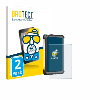 Vorderseite einer Produktverpackung mit dem Markenlogo BROTECT. Daneben ist das Gerät Apple iPad Mini 7 2024 (case-friendly) m