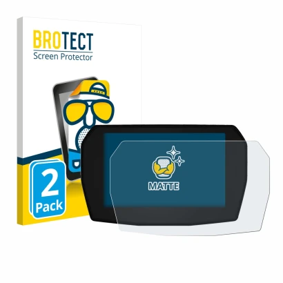 Vorderseite einer Produktverpackung mit dem Markenlogo BROTECT. Daneben ist das Gerät Ducati Multistrada V2 2025 mit dem zugeh