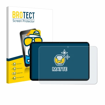 Vorderseite einer Produktverpackung mit dem Markenlogo BROTECT. Daneben ist das Gerät Tabwee T60 PRO 13.4" mit dem zugehörigen