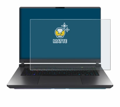 Abbildung des Geräts ASUS ROG Strix G16 2025 mit einer Vielzahl des Displayschutzes.