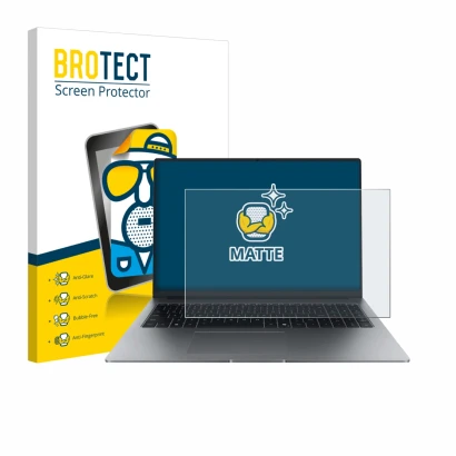 Vorderseite einer Produktverpackung mit dem Markenlogo BROTECT. Daneben ist das Gerät Honor MagicBook X16 Plus 2025 mit dem zu