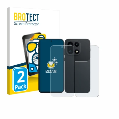 Vorderseite einer Produktverpackung mit dem Markenlogo BROTECT. Daneben ist das Gerät OnePlus 15 (Display+Rückseite) mit dem z