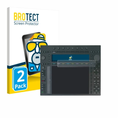 Vorderseite einer Produktverpackung mit dem Markenlogo BROTECT. Daneben ist das Gerät Ableton Push 3 mit dem zugehörigen Displ