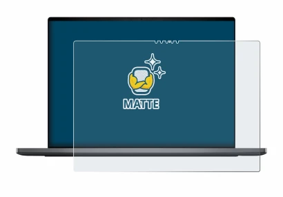 Abbildung des Geräts Dell XPS 16 DA16260 mit einer Vielzahl des Displayschutzes.