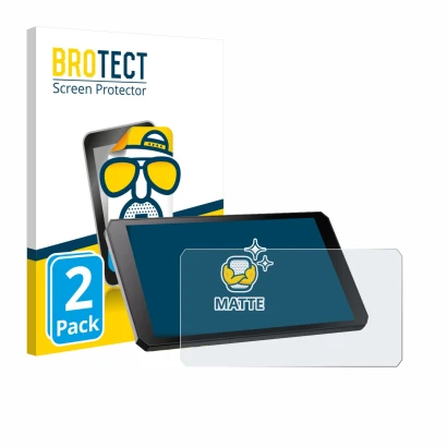 Vorderseite einer Produktverpackung mit dem Markenlogo BROTECT. Daneben ist das Gerät RiderNav R7M mit dem zugehörigen Display