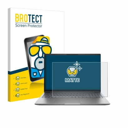 Vorderseite einer Produktverpackung mit dem Markenlogo BROTECT. Daneben ist das Gerät HP Zbook X G1i 16