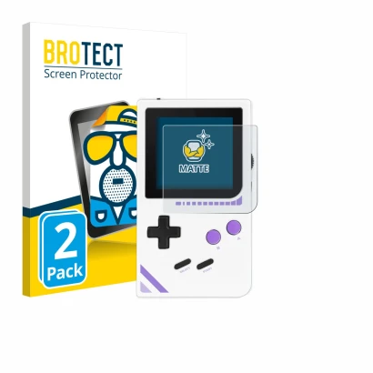 Vorderseite einer Produktverpackung mit dem Markenlogo BROTECT. Daneben ist das Gerät Modretro Chromatic mit dem zugehörigen D