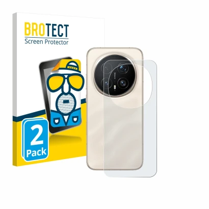 Vorderseite einer Produktverpackung mit dem Markenlogo BROTECT. Daneben ist das Gerät Honor Magic 8 Pro (Rückseite) mit dem zu